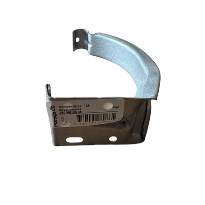 Etikett på compactkrok 125 mm silvermetallic med artikelnummer och streckkod