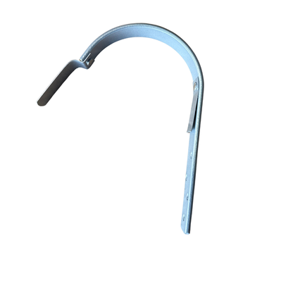 Rännkrok 125 mm mellan silvermetallic stål från Plannja, sidovy