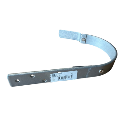 Etikett på rännkrok 125 mm mellan silvermetallic med artikelnummer och streckkod