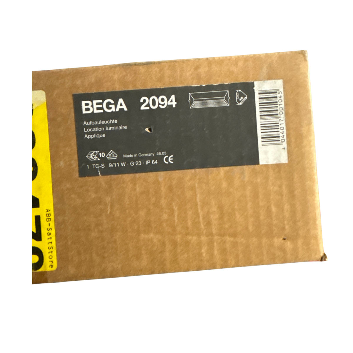 Förpackning för BEGA 2094 Aufbauleuchte med produktetikett