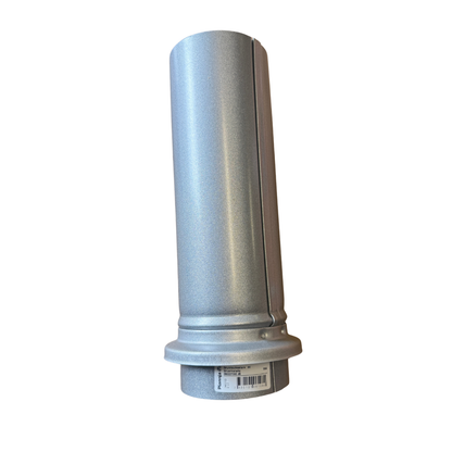 Brunnsutkastare 90 mm silvermetallic stål till stuprör från Plannja, sidovy