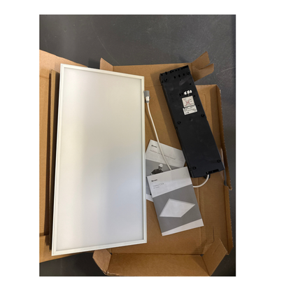 Glamox C95-R infälld LED-panel med driftdon och installationsmanual, uppifrån