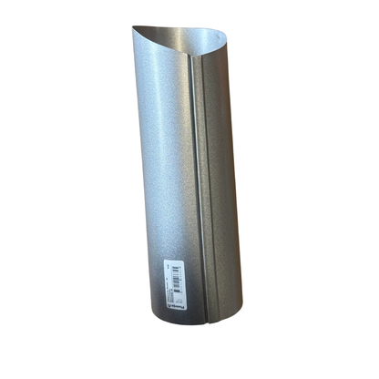 Påskjutsrör 90 mm silvermetallic stål till renstratt från Plannja, sidovy