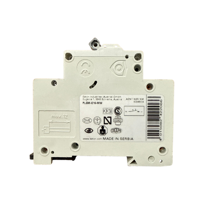 Eaton xPole PLSM-C16-MW automatsäkring 1-pol C16, baksida med etikett