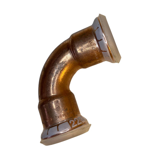 Geberit press böj 90° koppar 22 mm 2 muff M-profil