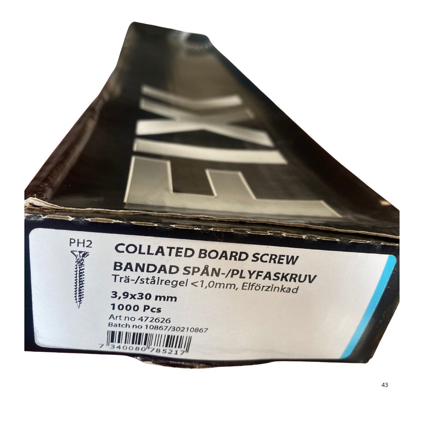 MFT bandad spån-plyfaskruv förpackning 3.9x30 mm 1000-pack med PH2-spår