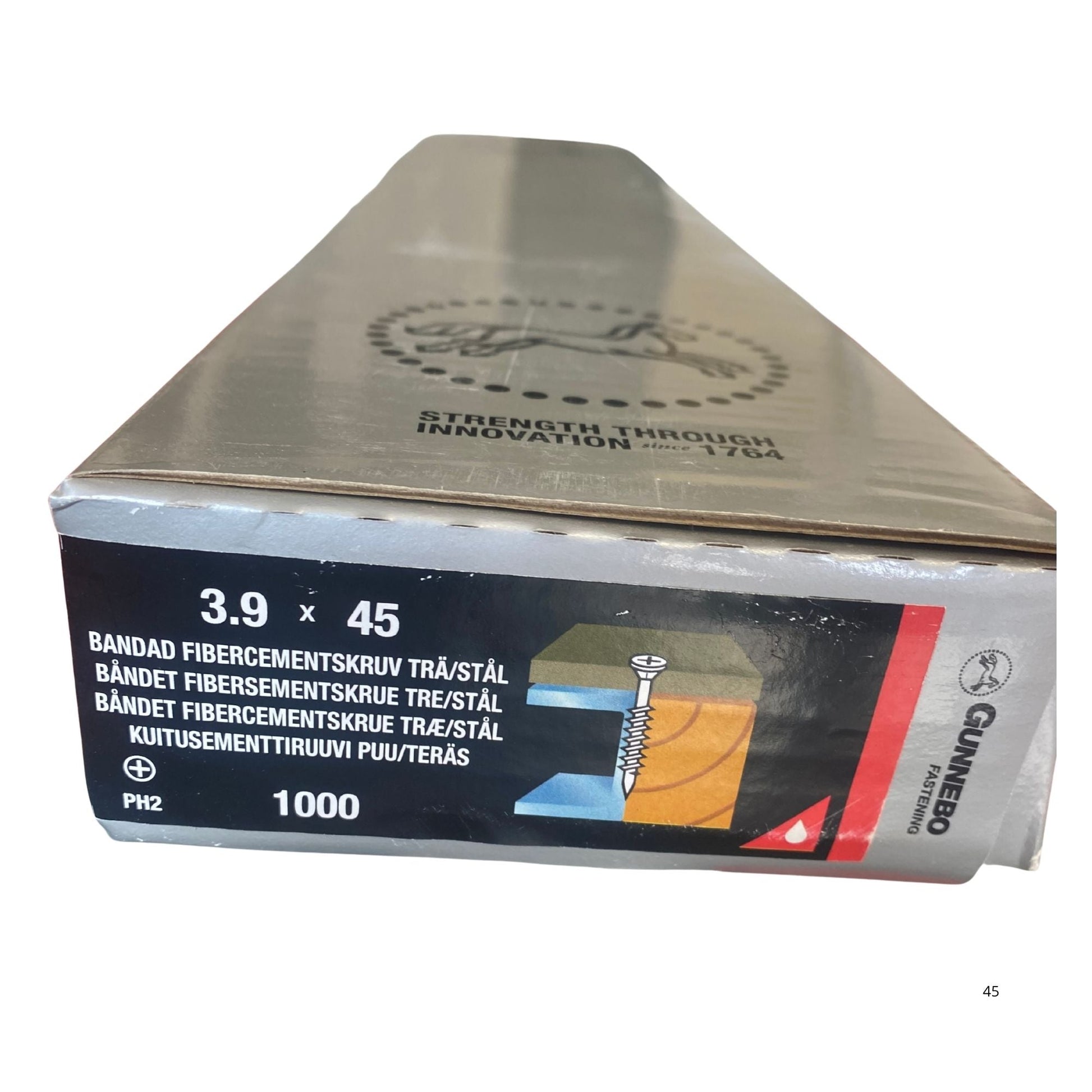Gunnebo Fastening bandad fibercementskruv förpackning 3.9x45 mm 1000-pack med PH2-spår