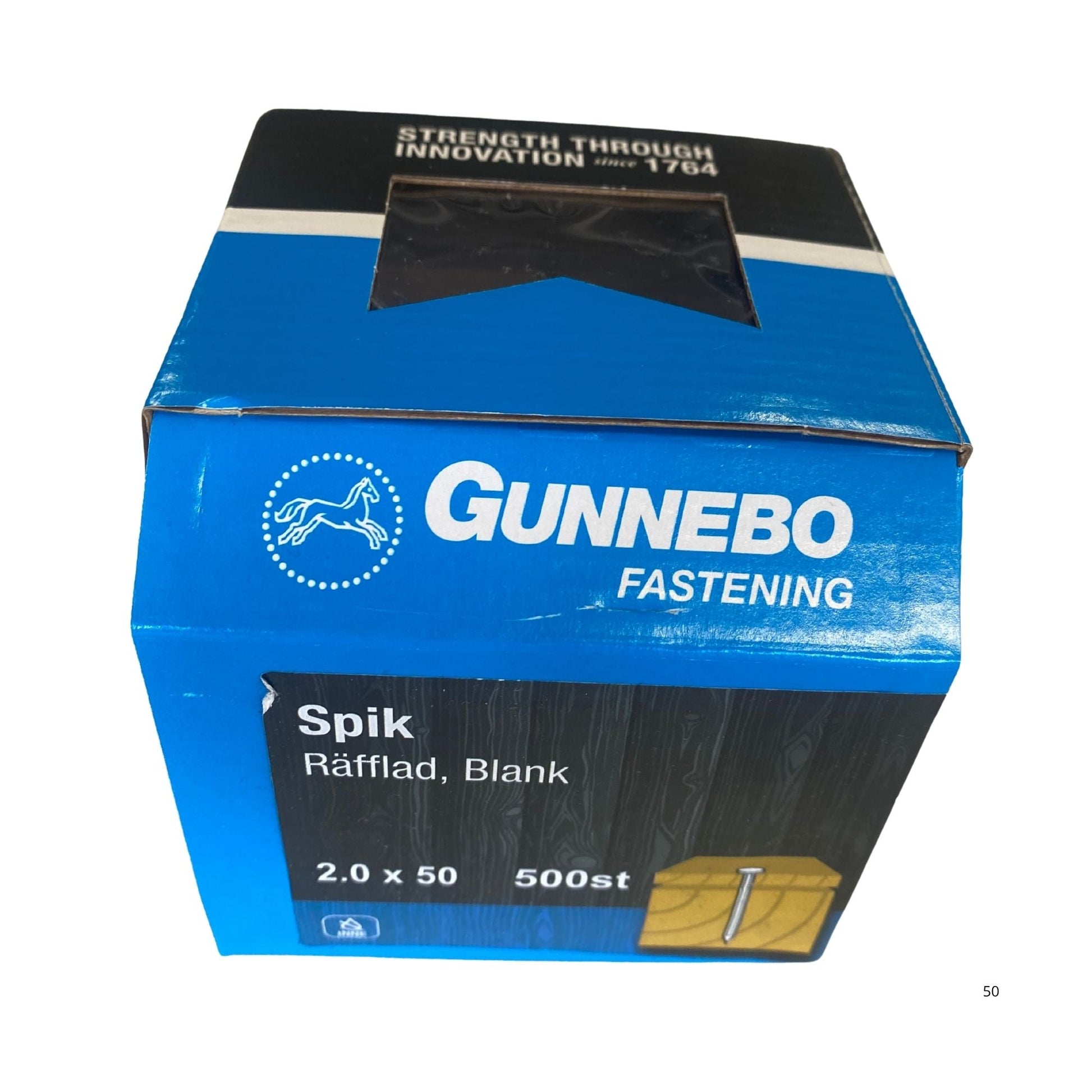 Gunnebo Fastening spik räfflad blank förpackning 2.0x50 mm 500-pack