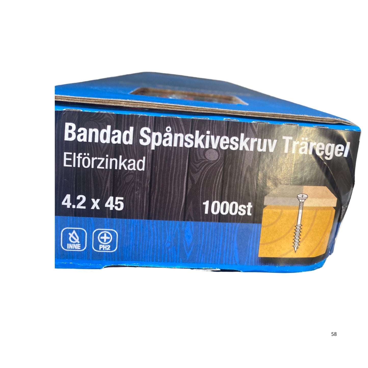 Gunnebo Fastening bandad spånskiveskruv träregel förpackning 4.2x45 mm 1000-pack med PH2-spår