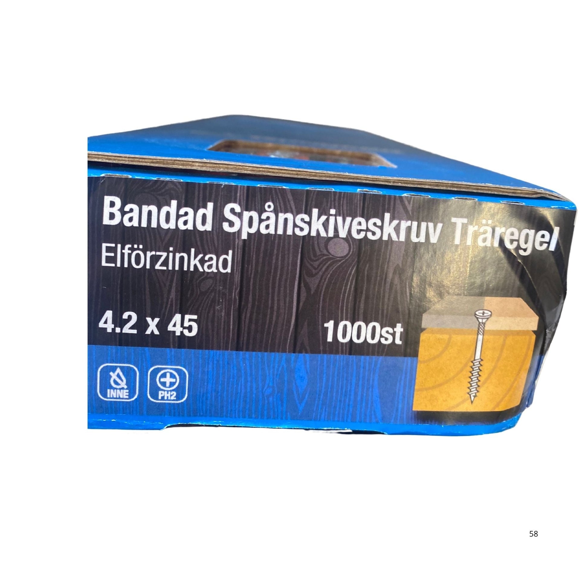 Gunnebo Fastening bandad spånskiveskruv träregel förpackning 4.2x45 mm 1000-pack med PH2-spår