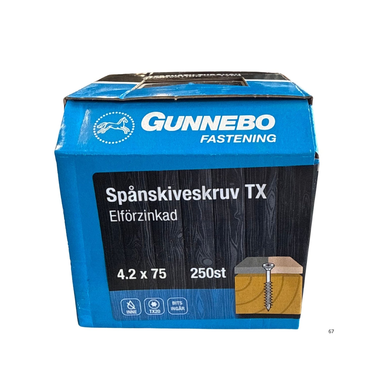 Gunnebo Fastening spånskiveskruv TX elförzinkad förpackning 4.2x75 mm 250-pack med TX20-bits