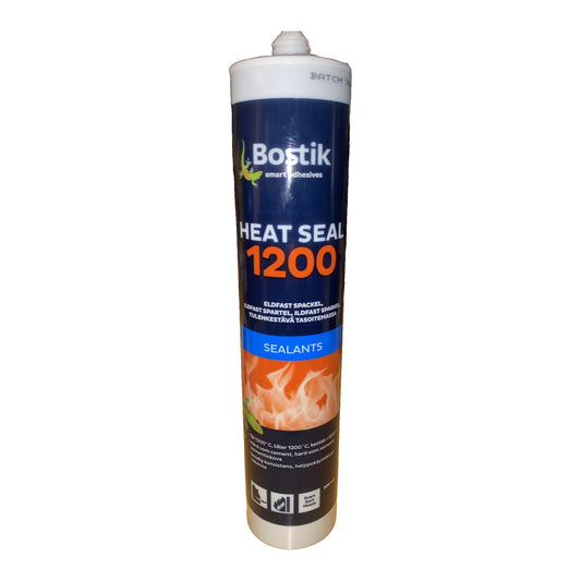 Eldfast spackel Bostik Heat Seal 1200 svart 300 ml patron som tål 1200 grader