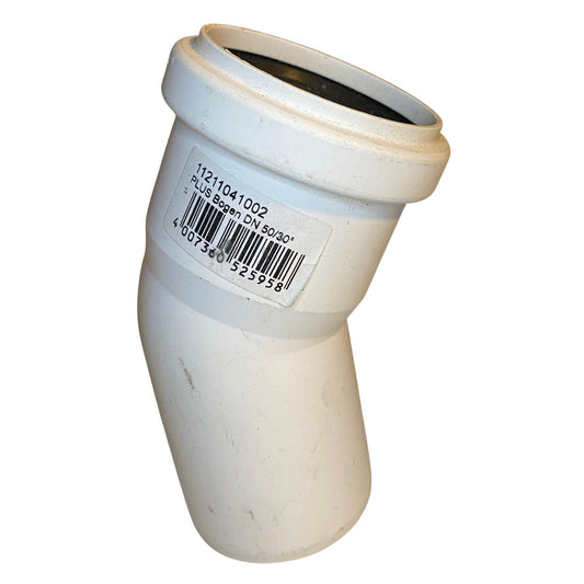 Avloppsböj DN 50 30 grader vit sidovy