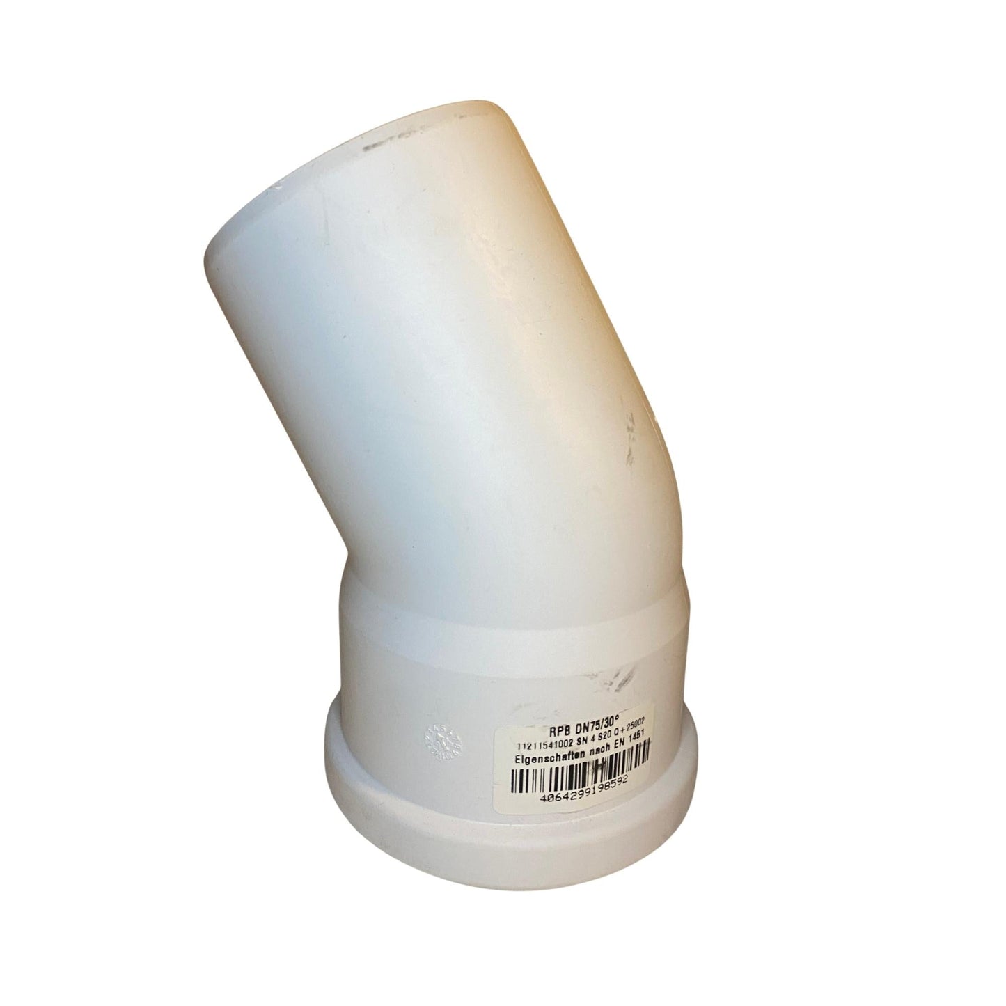 REHAU avloppsböj PP DN 75 30° vit plast