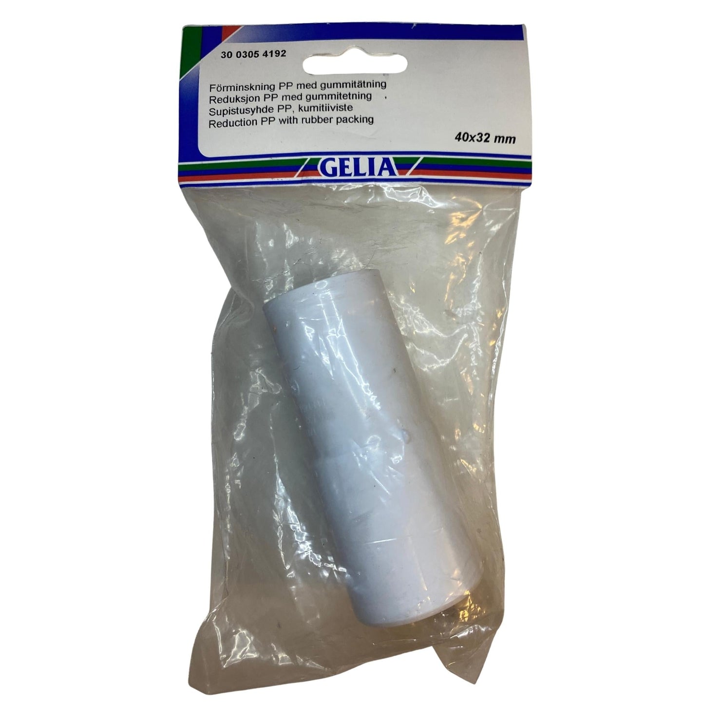Gelia reduktion PP 40x32 mm med gummitätning i originalförpackning