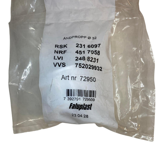 Faluplast ändpropp Ø32 i originalförpackning