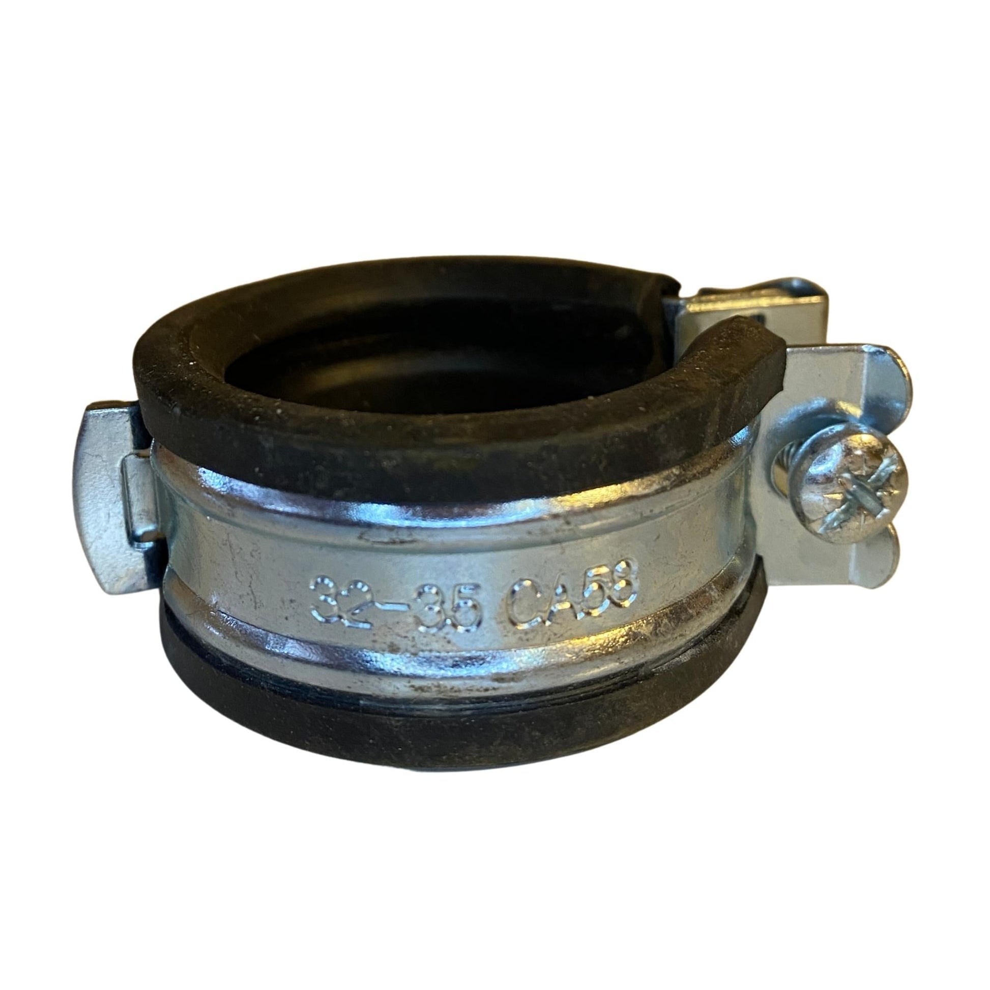 Stålrörklammer CA58 32-35 med vibrationsdämpande gummiinsats