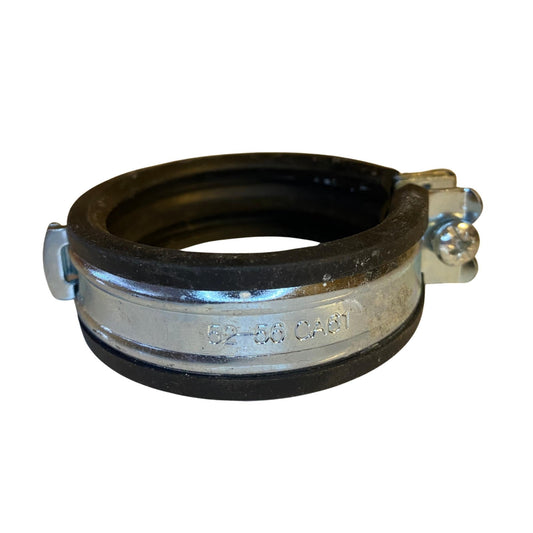 Stålrörklammer CA61 52-56 med vibrationsdämpande gummiinsats