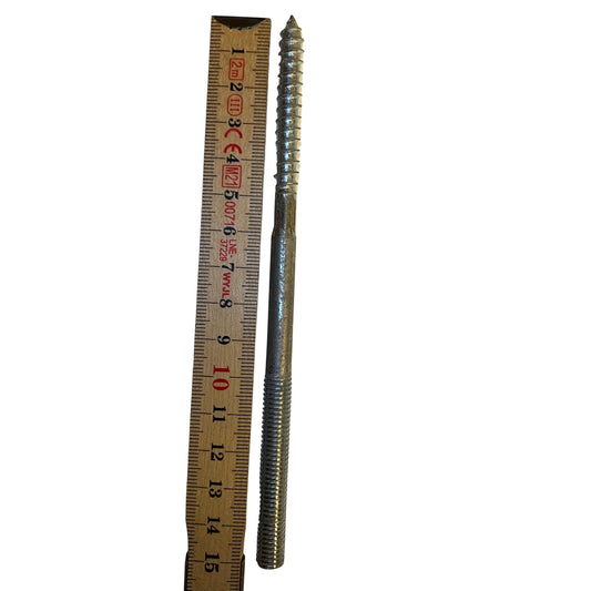 Skruvstift i stål 150mm med trägänga och maskingänga