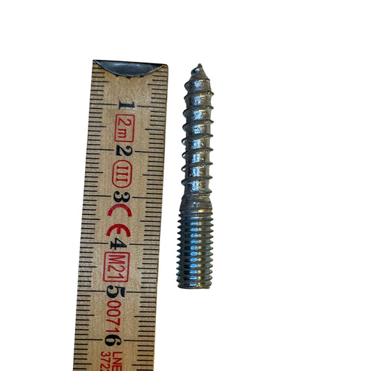 Skruvstift i stål 50mm med trägänga och maskingänga