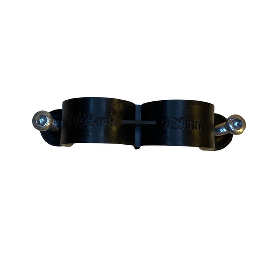 Svart dubbelklammer 25 mm