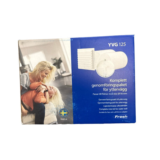 Förpackning till Fresh YVG 125 genomföringspaket med livsstilsbild och produktinformation