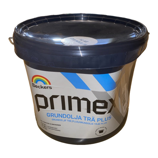 Grundolja Primex Trä Plus klar 2,7 liter från Beckers för ändträ, fönster och snickerier