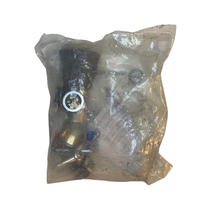 Vatette tappventil med väggfäste och monteringsdelar i förpackning