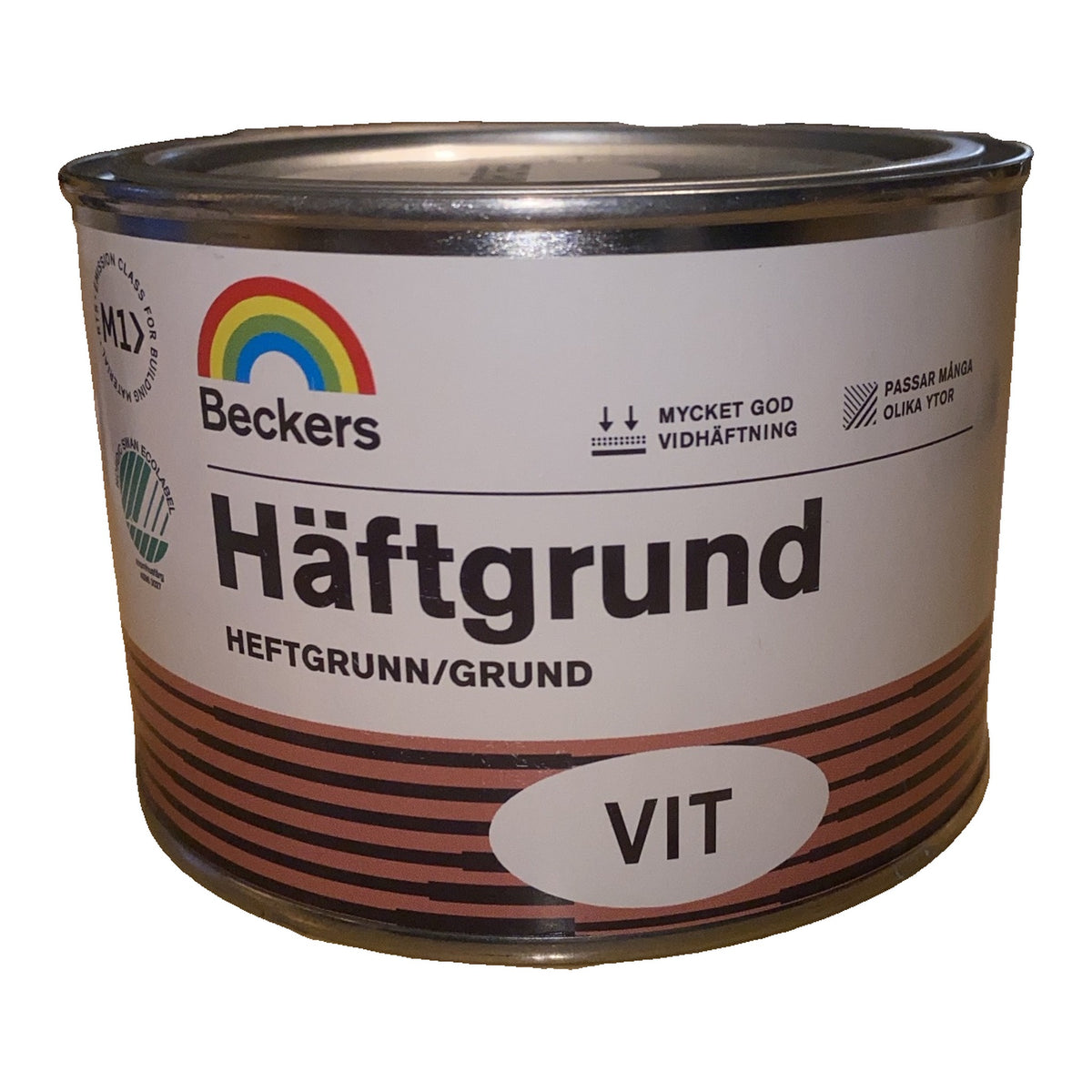Häftgrund vit 0,45 liter från Beckers med mycket god vidhäftning på många ytor