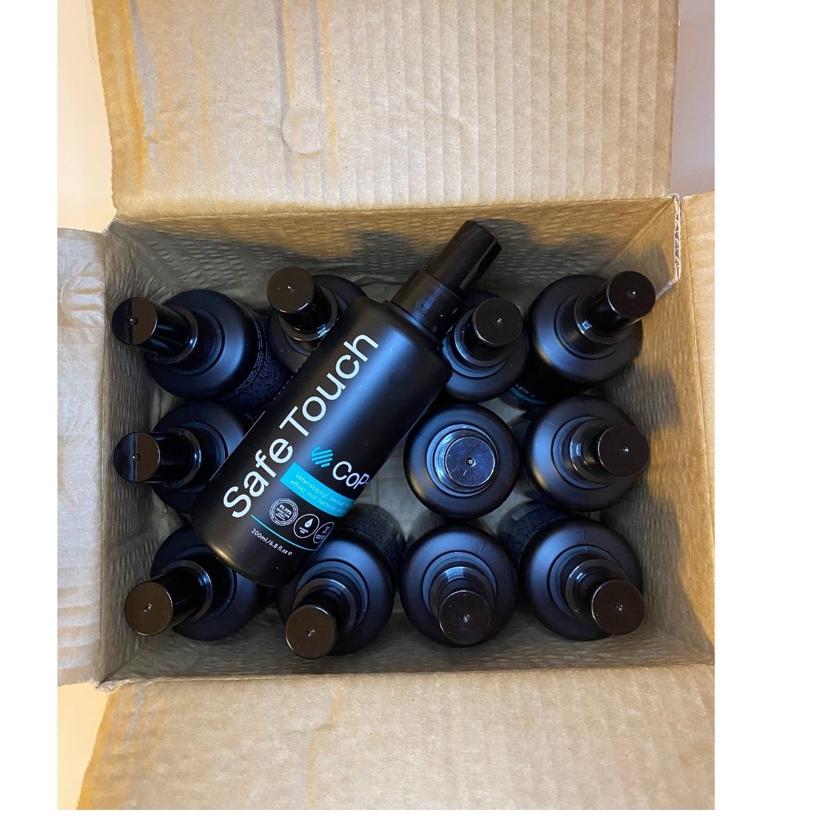 Handdesinfektion SafeTouch 200 ml, vattenbaserat desinfektionsmedel i 12-pack