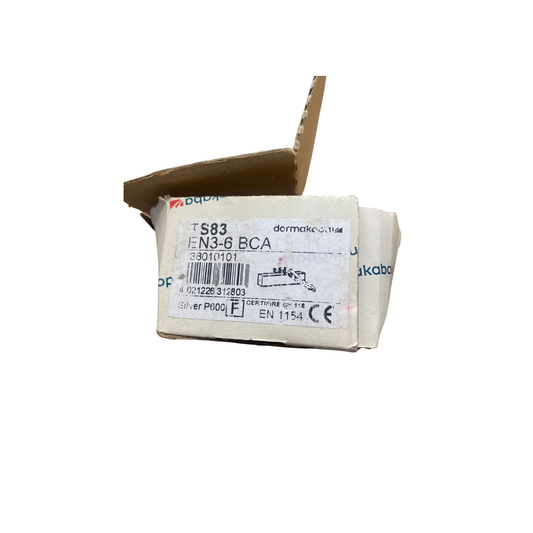 Dormakaba TS 83 EN 3-6 BCA dörrstängare, originalförpackning med etikett och artikelinformation