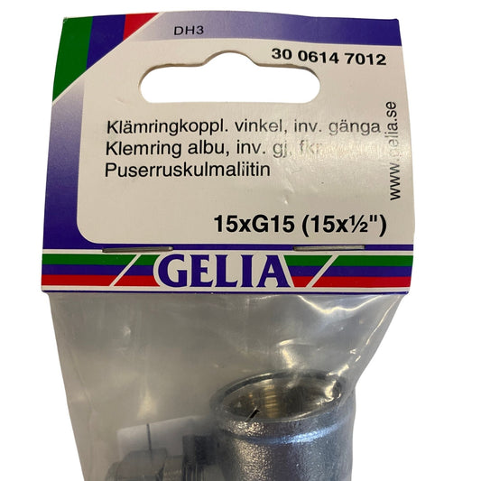 GELIA klämringskoppling vinkel 15xG15 - närbild på förpackning