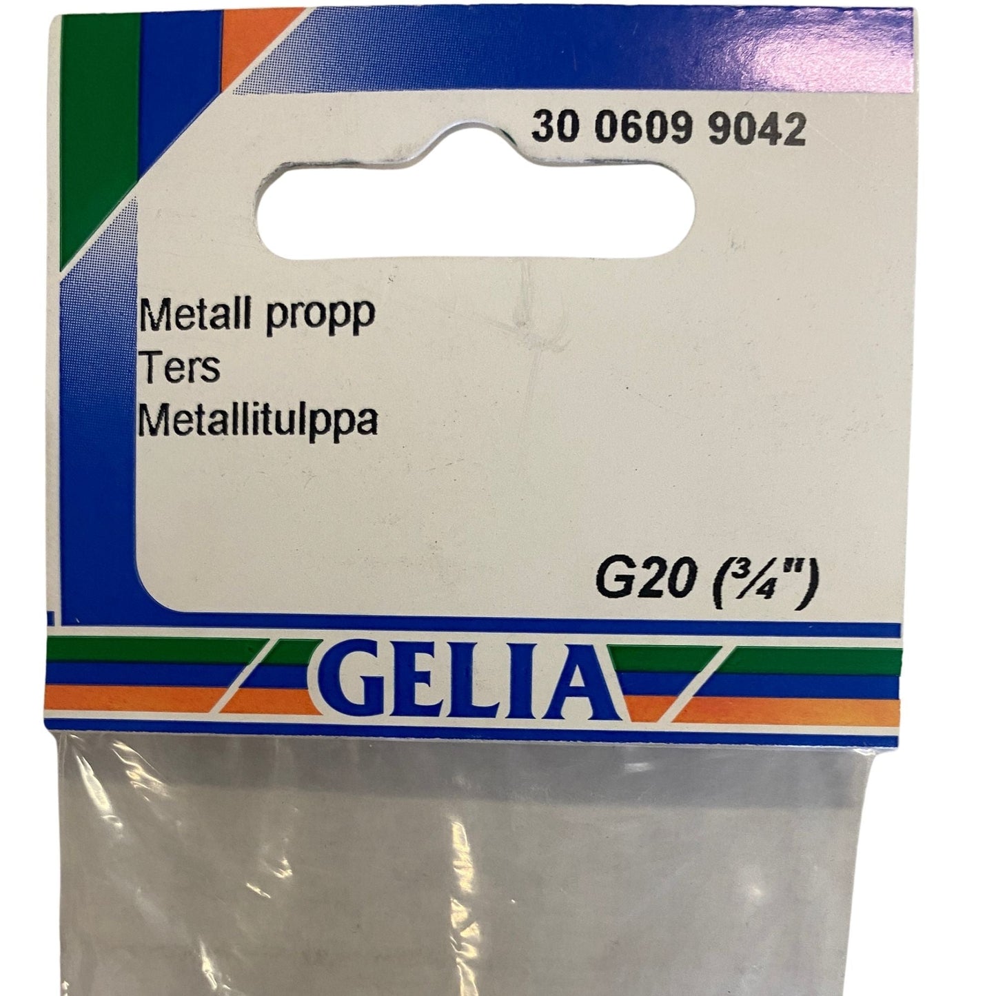 GELIA metallpropp G20 3/4" - närbild på förpackning
