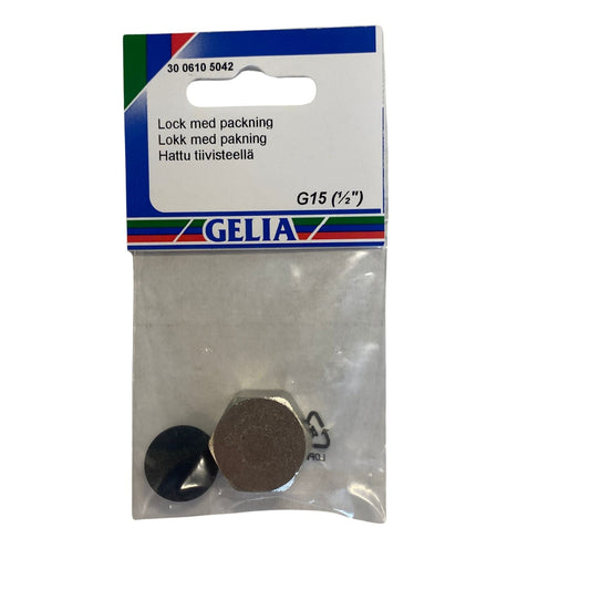 GELIA lock med packning G15 1/2", förpackning
