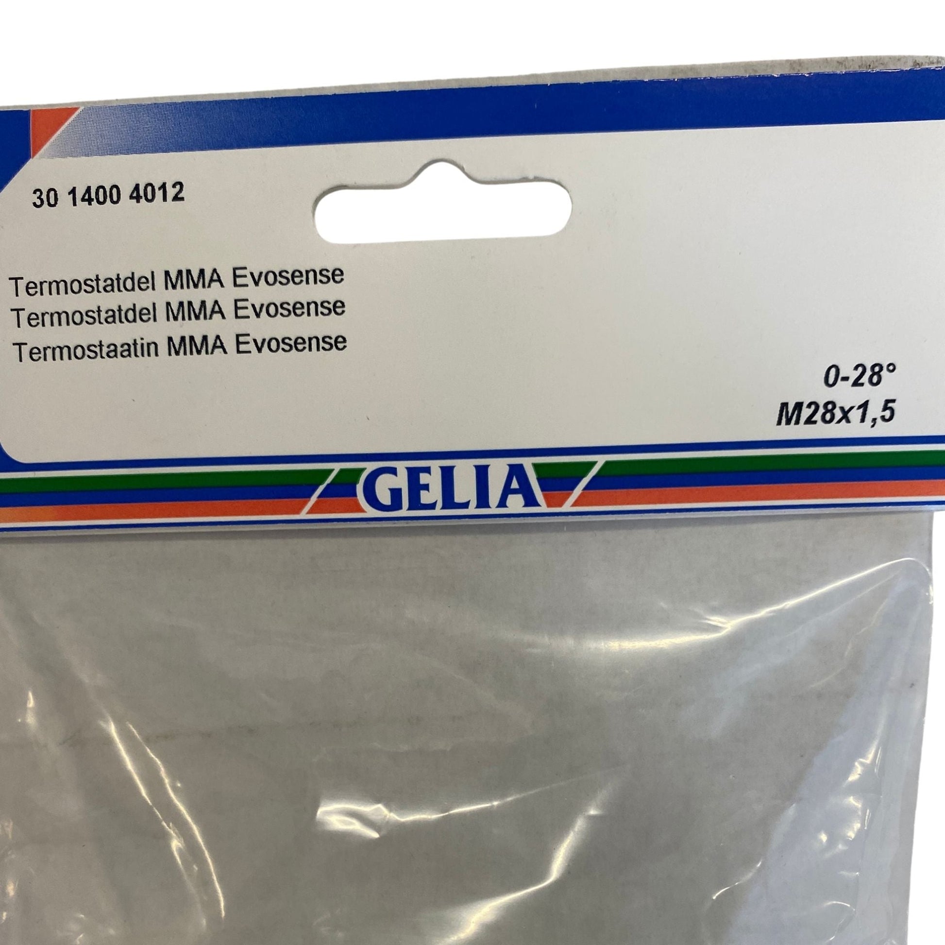 GELIA termostatdel MMA Evosense - närbild på förpackning