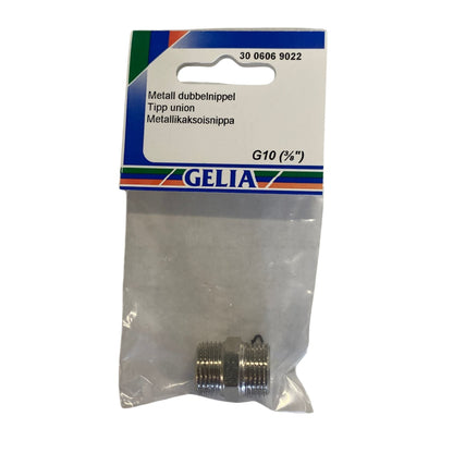 GELIA dubbelnippel metall G10 3/8", förpackning