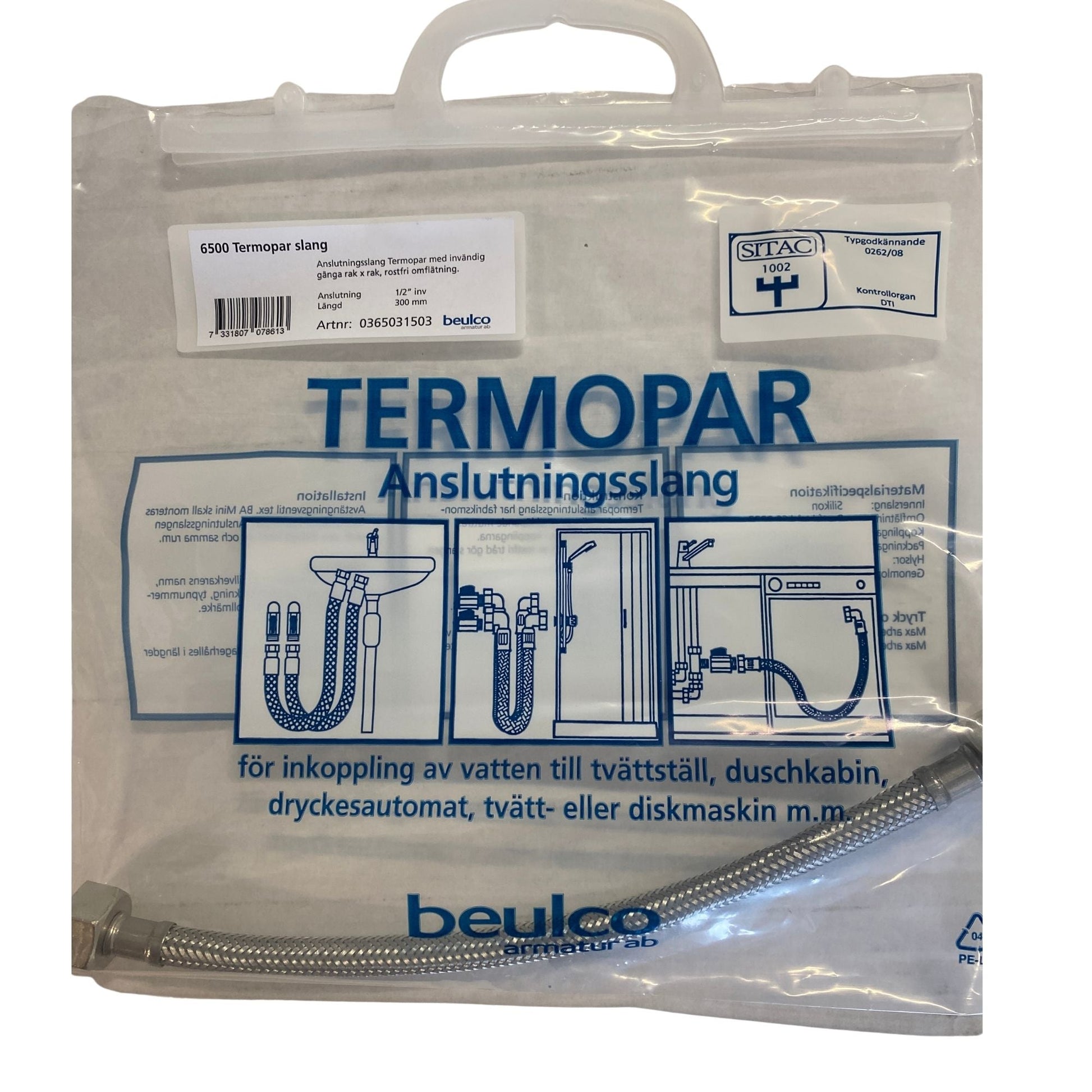 Beulco Termopar anslutningsslang 300 mm i förpackning med produktetikett