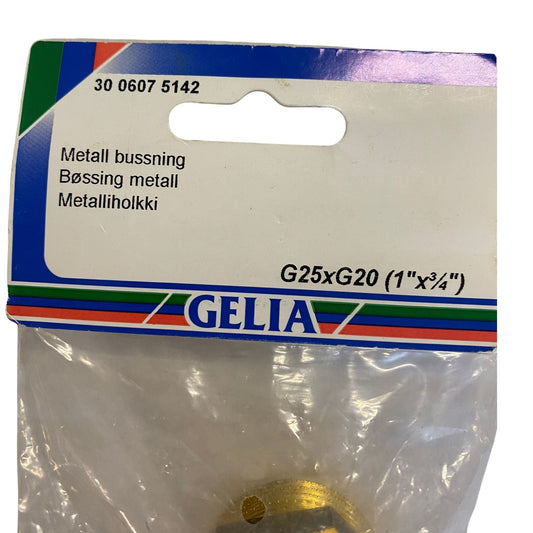 Bussning GELIA G25xG20 1 tum x tre fjärdedelstum – etikettsida med dimensionsangivelse
