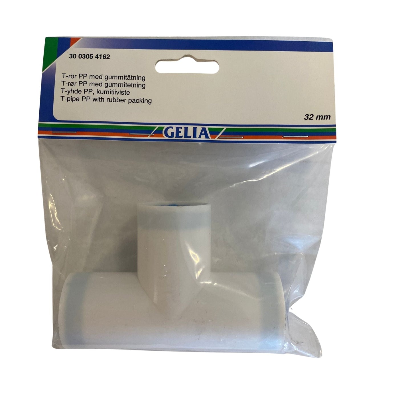 GELIA T-rör PP med gummitätning 32 mm i förpackning