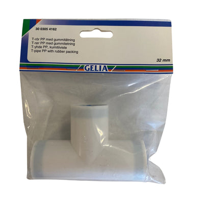 GELIA T-rör PP med gummitätning 32 mm i förpackning