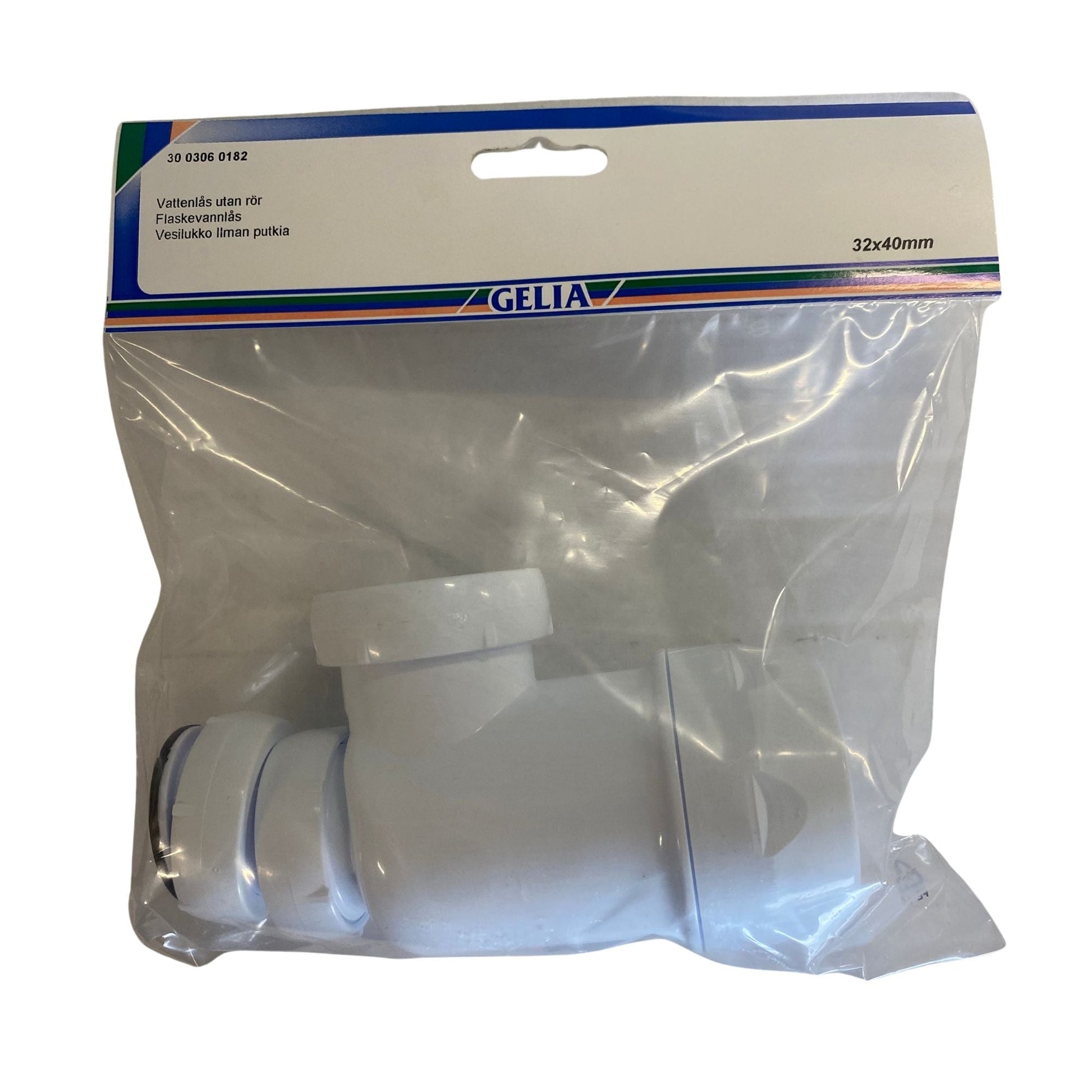 GELIA vattenlås utan rör 32x40 mm i förpackning