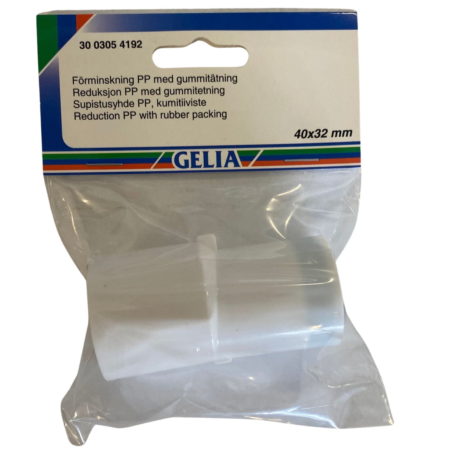GELIA förminskning PP med gummitätning 40x32 mm i förpackning