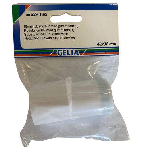 GELIA förminskning PP med gummitätning 40x32 mm i förpackning