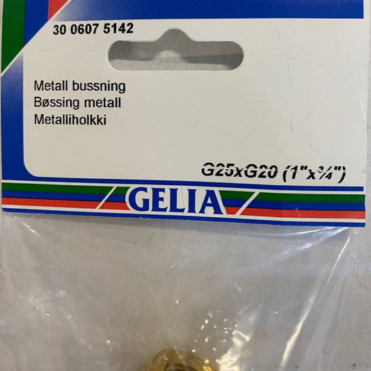 Bussning GELIA G25xG20 1 tum x tre fjärdedelstum - etikettsida med dimensionsangivelse