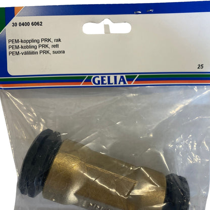 PEM-koppling PRK rak GELIA 25mm närbild förpackning etikett