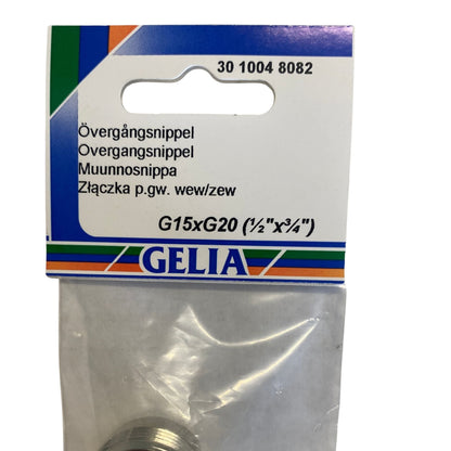 Övergångsnippel GELIA G15xG20 närbild förpackning etikett