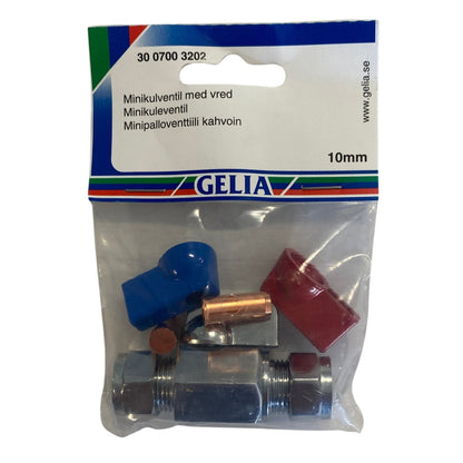 Minikulventil med vred GELIA 10mm förpackning