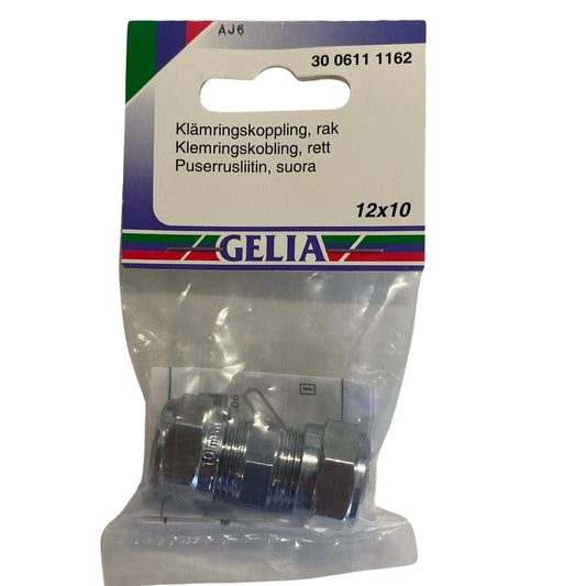 Klämringskoppling rak GELIA 12x10mm förpackning