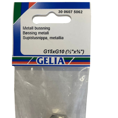 Bussning metall GELIA G15xG10 närbild förpackning etikett
