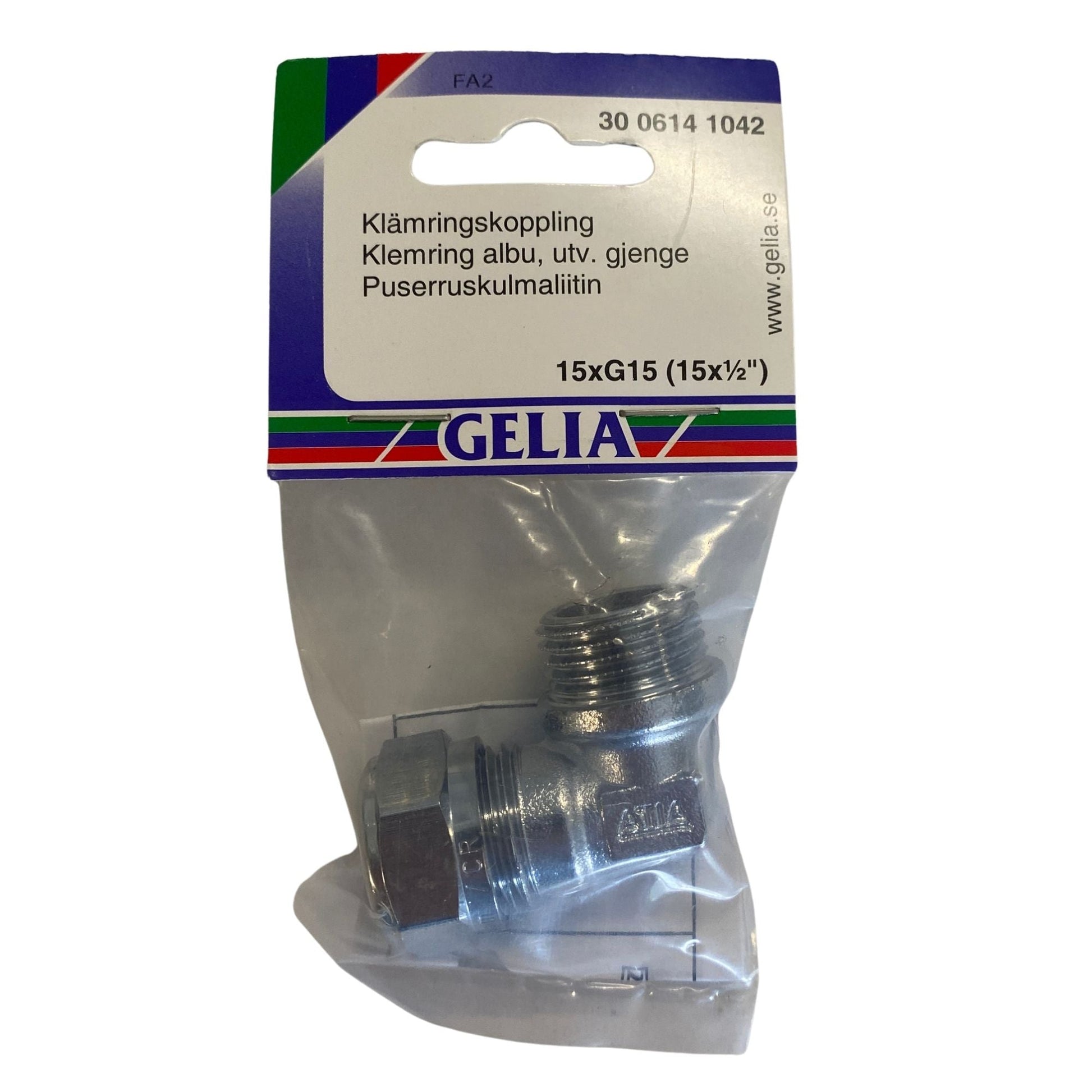 Klämringskoppling vinkel GELIA 15xG15 förpackning